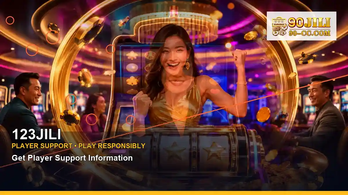 123JILI reels casino bonus games featuring an adult Filipina casino host with a centered composition